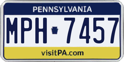 PA license plate MPH7457