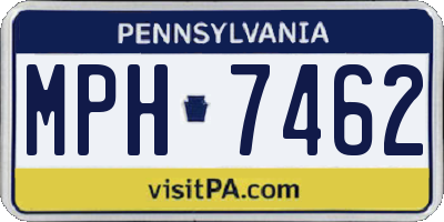 PA license plate MPH7462