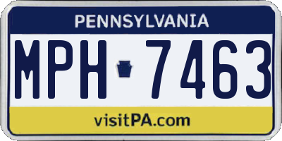 PA license plate MPH7463