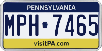 PA license plate MPH7465
