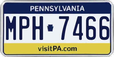 PA license plate MPH7466