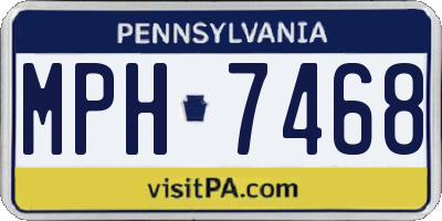 PA license plate MPH7468