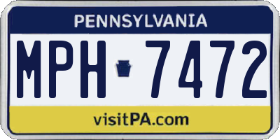 PA license plate MPH7472