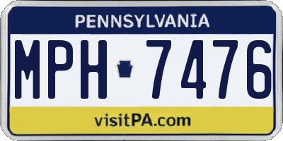 PA license plate MPH7476