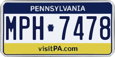 PA license plate MPH7478