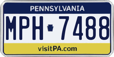 PA license plate MPH7488