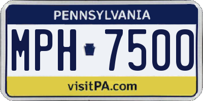 PA license plate MPH7500