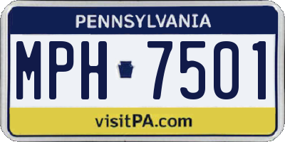PA license plate MPH7501