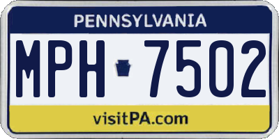 PA license plate MPH7502