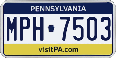 PA license plate MPH7503