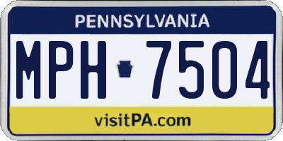 PA license plate MPH7504