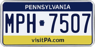 PA license plate MPH7507