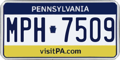 PA license plate MPH7509