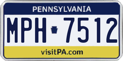 PA license plate MPH7512