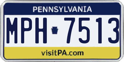 PA license plate MPH7513