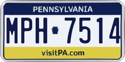 PA license plate MPH7514