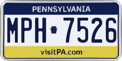 PA license plate MPH7526