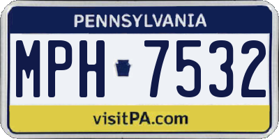 PA license plate MPH7532
