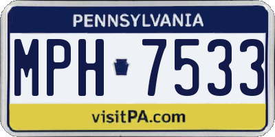 PA license plate MPH7533