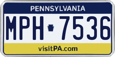 PA license plate MPH7536