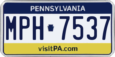PA license plate MPH7537