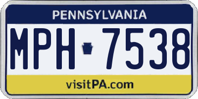 PA license plate MPH7538