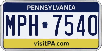 PA license plate MPH7540