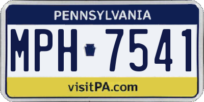 PA license plate MPH7541