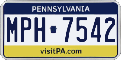PA license plate MPH7542