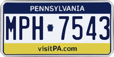 PA license plate MPH7543