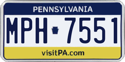 PA license plate MPH7551