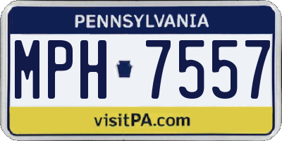 PA license plate MPH7557