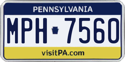 PA license plate MPH7560