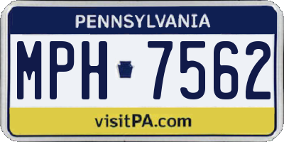 PA license plate MPH7562