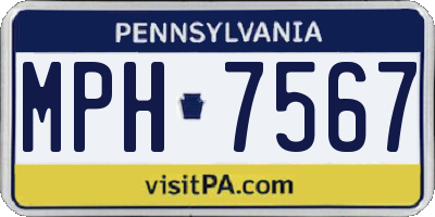 PA license plate MPH7567