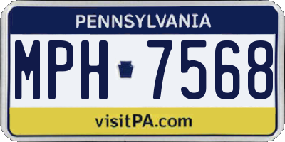 PA license plate MPH7568