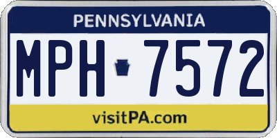 PA license plate MPH7572
