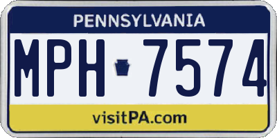 PA license plate MPH7574