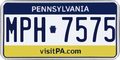 PA license plate MPH7575