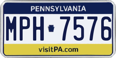 PA license plate MPH7576