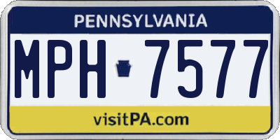 PA license plate MPH7577
