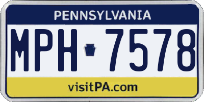 PA license plate MPH7578