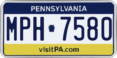PA license plate MPH7580