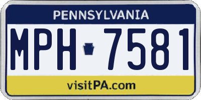 PA license plate MPH7581