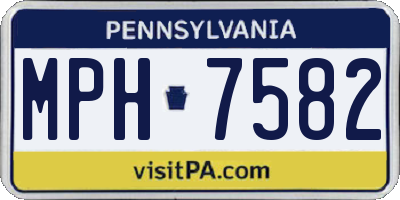 PA license plate MPH7582