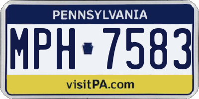 PA license plate MPH7583