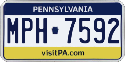 PA license plate MPH7592