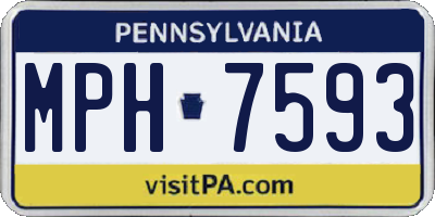 PA license plate MPH7593