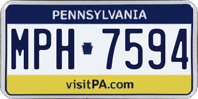PA license plate MPH7594
