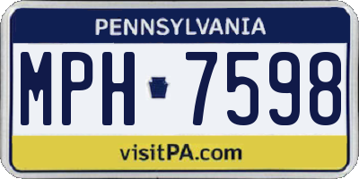 PA license plate MPH7598